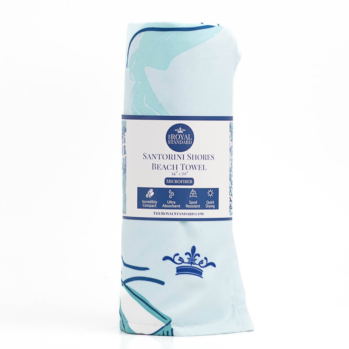 Santorini Shores Beach Towel Aruba Blue/Royal 34x70