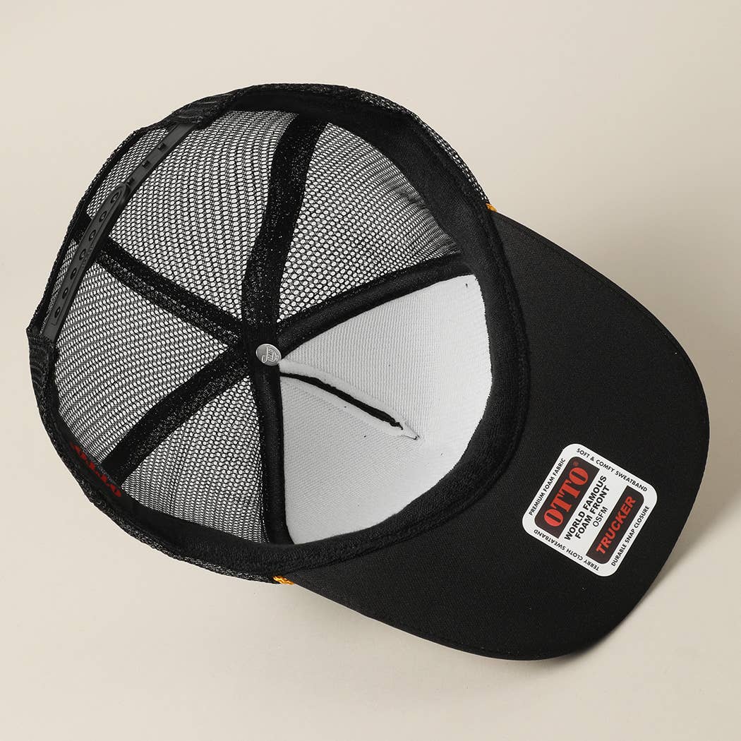 BOATIN Lettering Logo Foam Mesh Back Trucker Hat