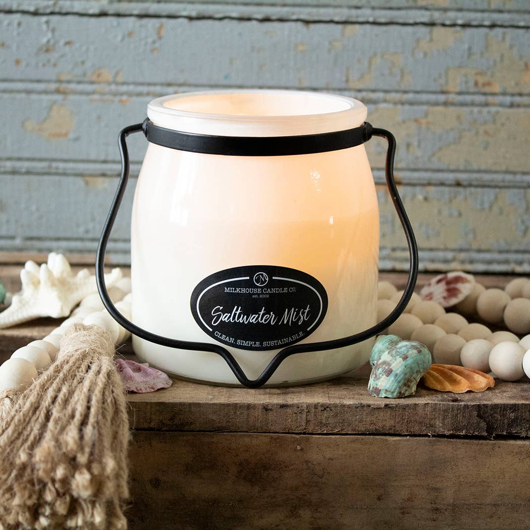 16 oz Butter Jar Candle: Saltwater Mist