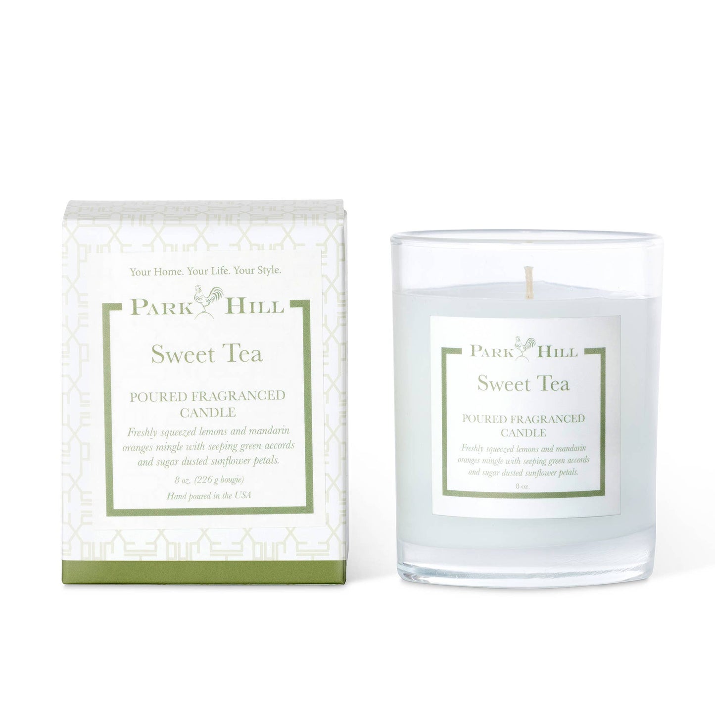 Park Hill Collection Sweet Tea Boxed Poured Glass Candle
