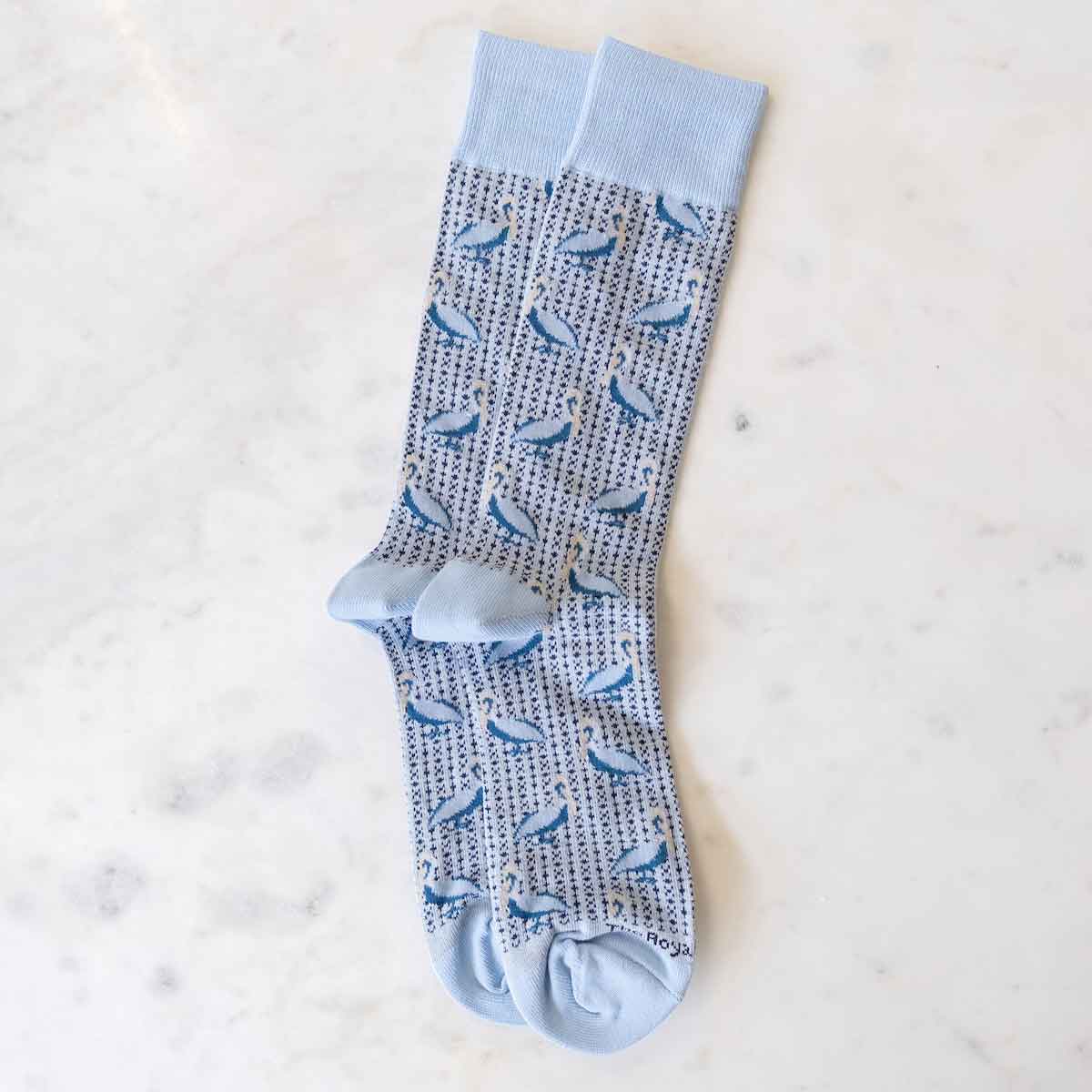 Men's Pelican Socks Gray/Sky Blue One Size