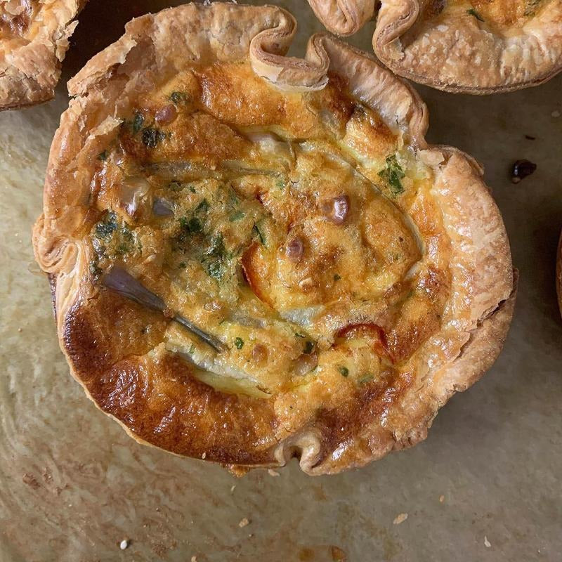 Quiche: Chorizo, Queso, Lime, Cilantro, Red Onion