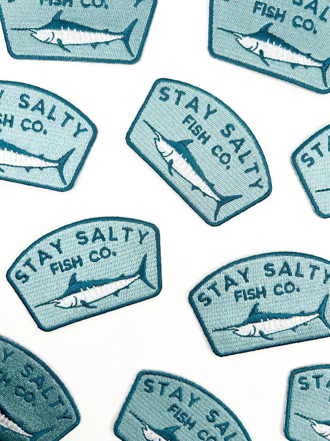 Stay Salty Fish Co. Embroidered Iron-On Patch with Marlin