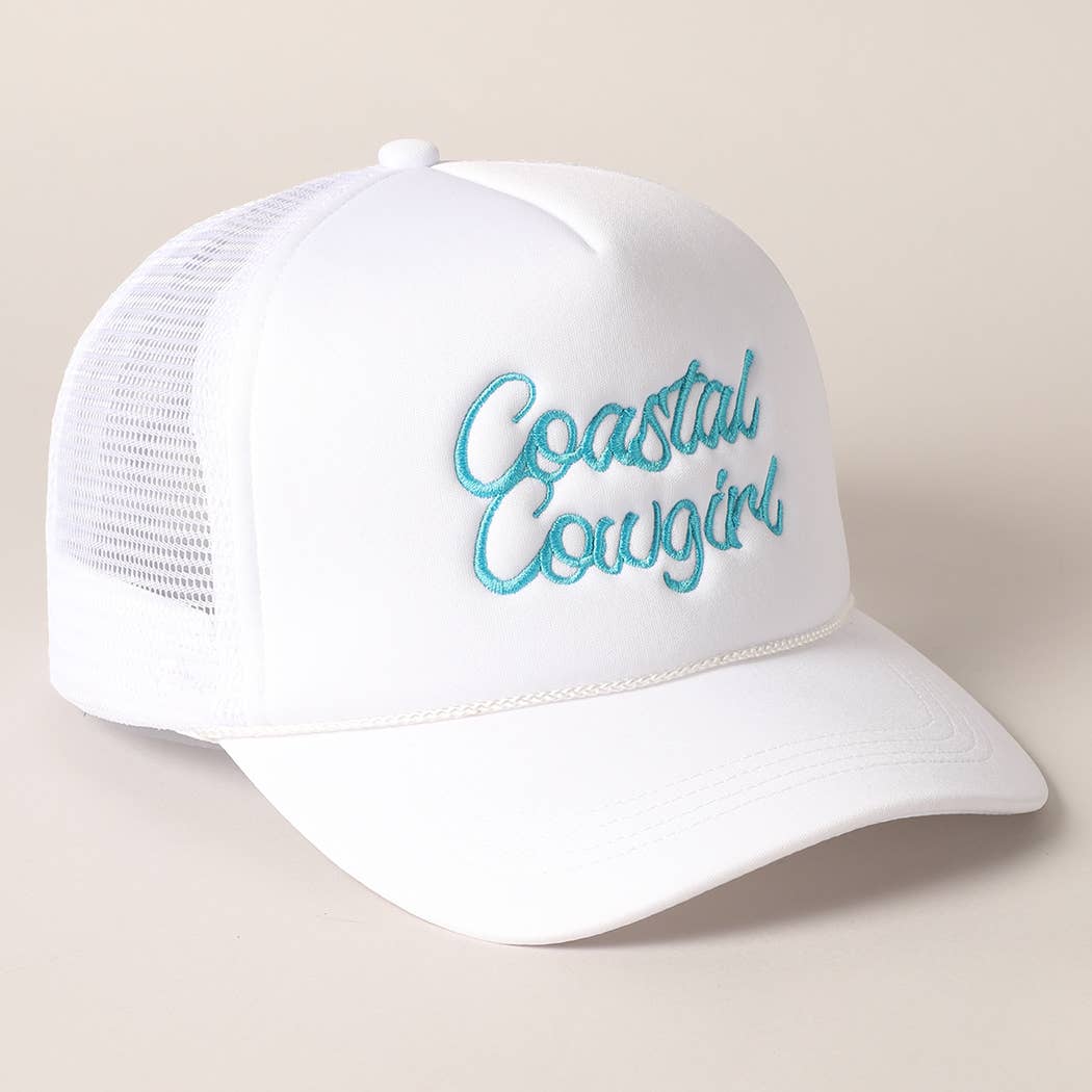 Costal Cowgirl Embroidered Mesh Back Baseball Cap