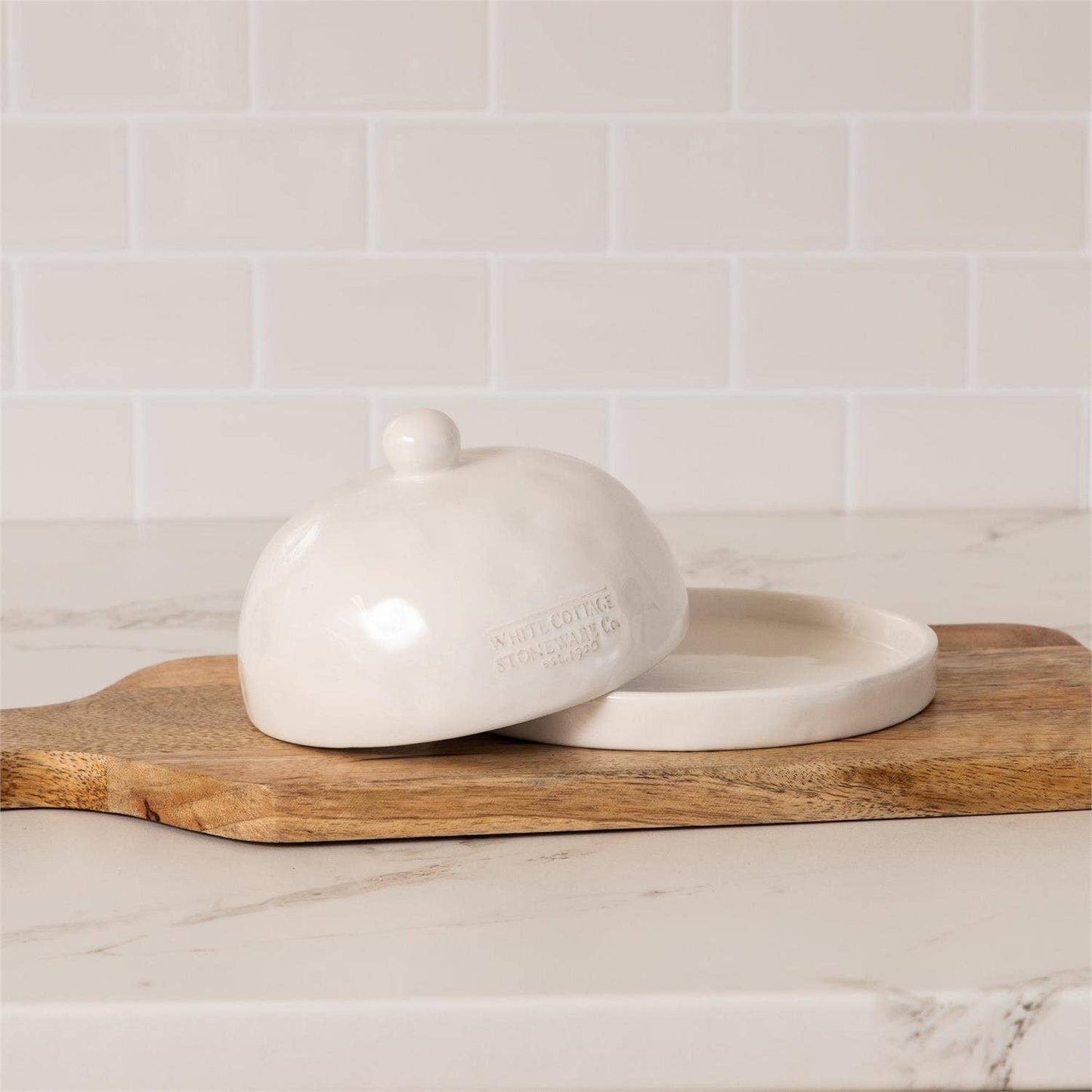 White Cottage Mini Butter Dish (PC)