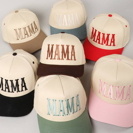 MAMA Typographic Design Embroidery Baseball Cap