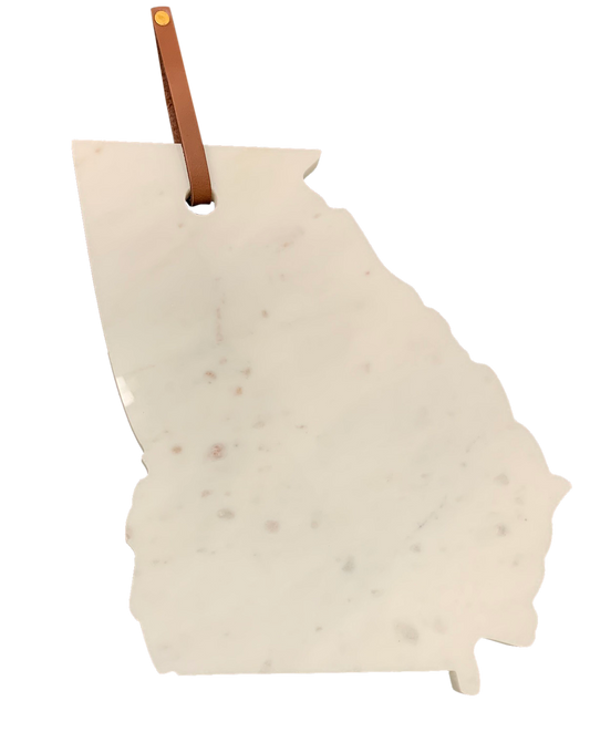 Lg Polished Marble "Georgia" Cutting Board w/Leather belt