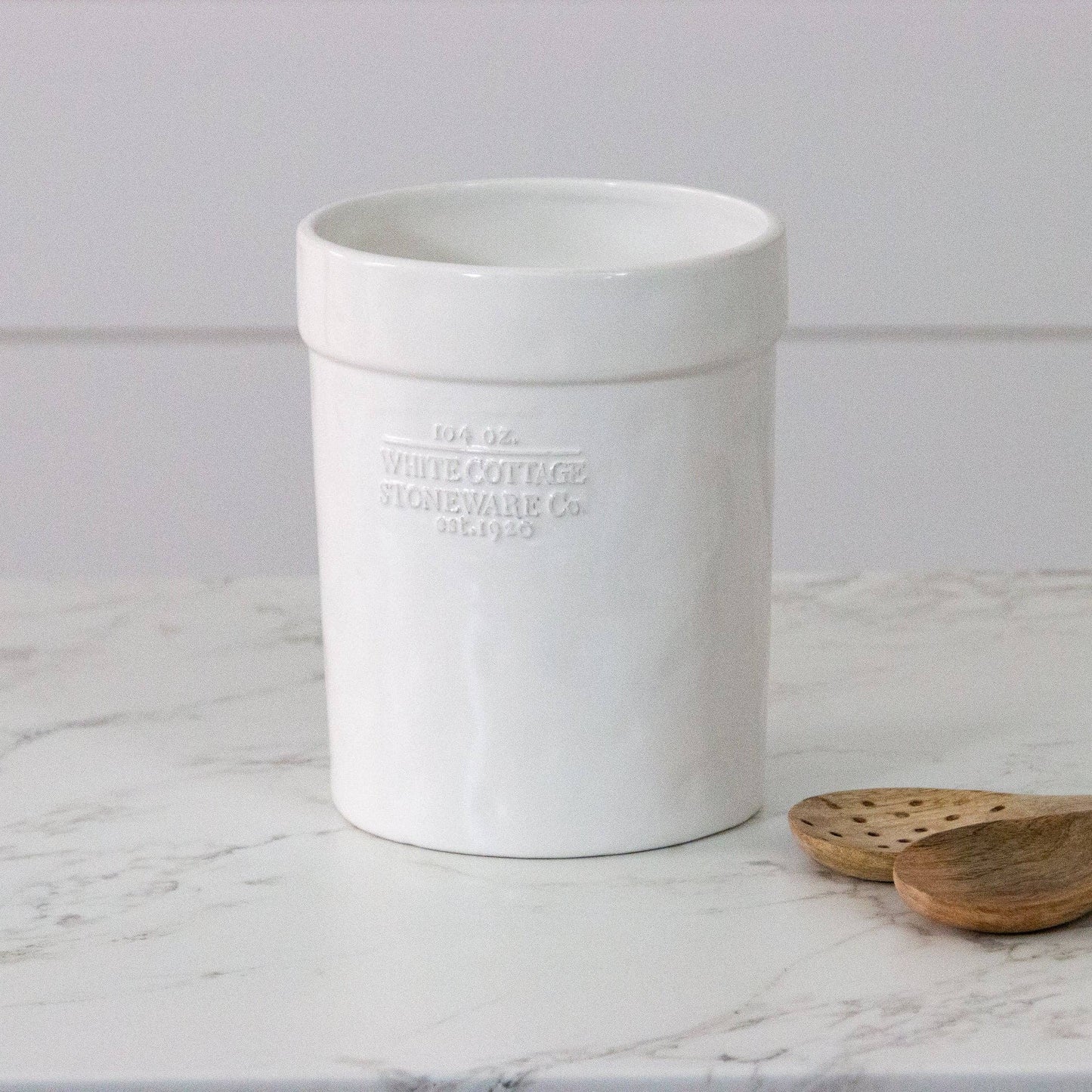 White Cottage Utensil Crock (PC)