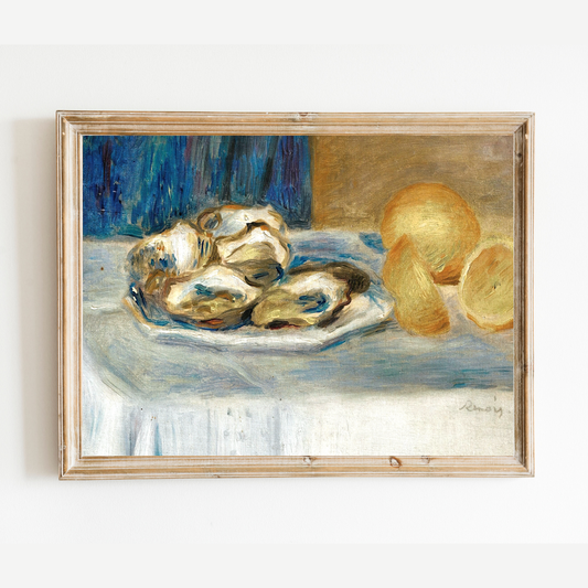 Still Life with Oysters and Lemons Antique Art Print