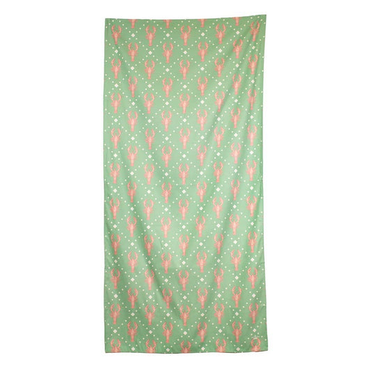 Crawdad Craze Beach Towel   Emerald Coast/Pink   34x70