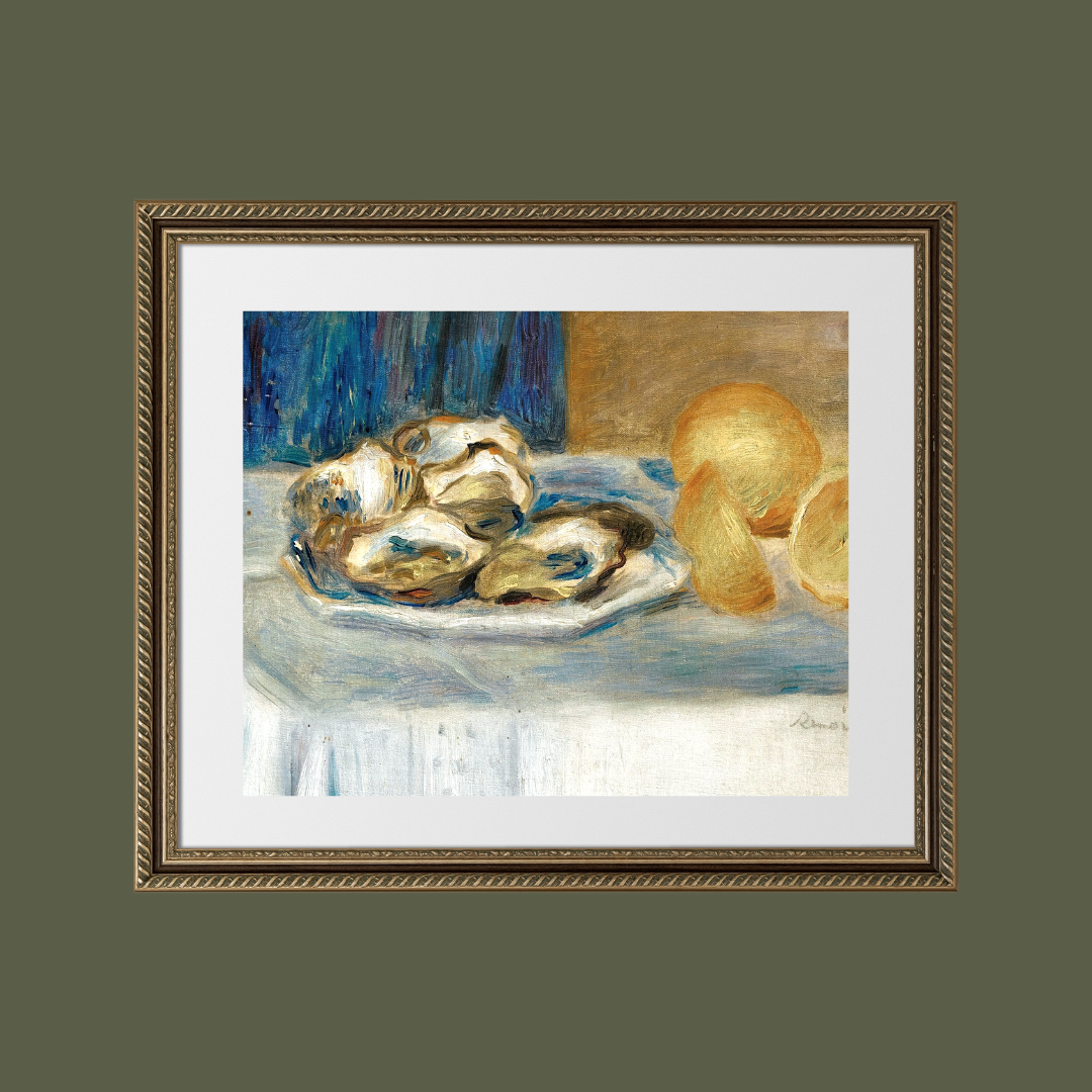 Still Life with Oysters and Lemons Antique Art Print