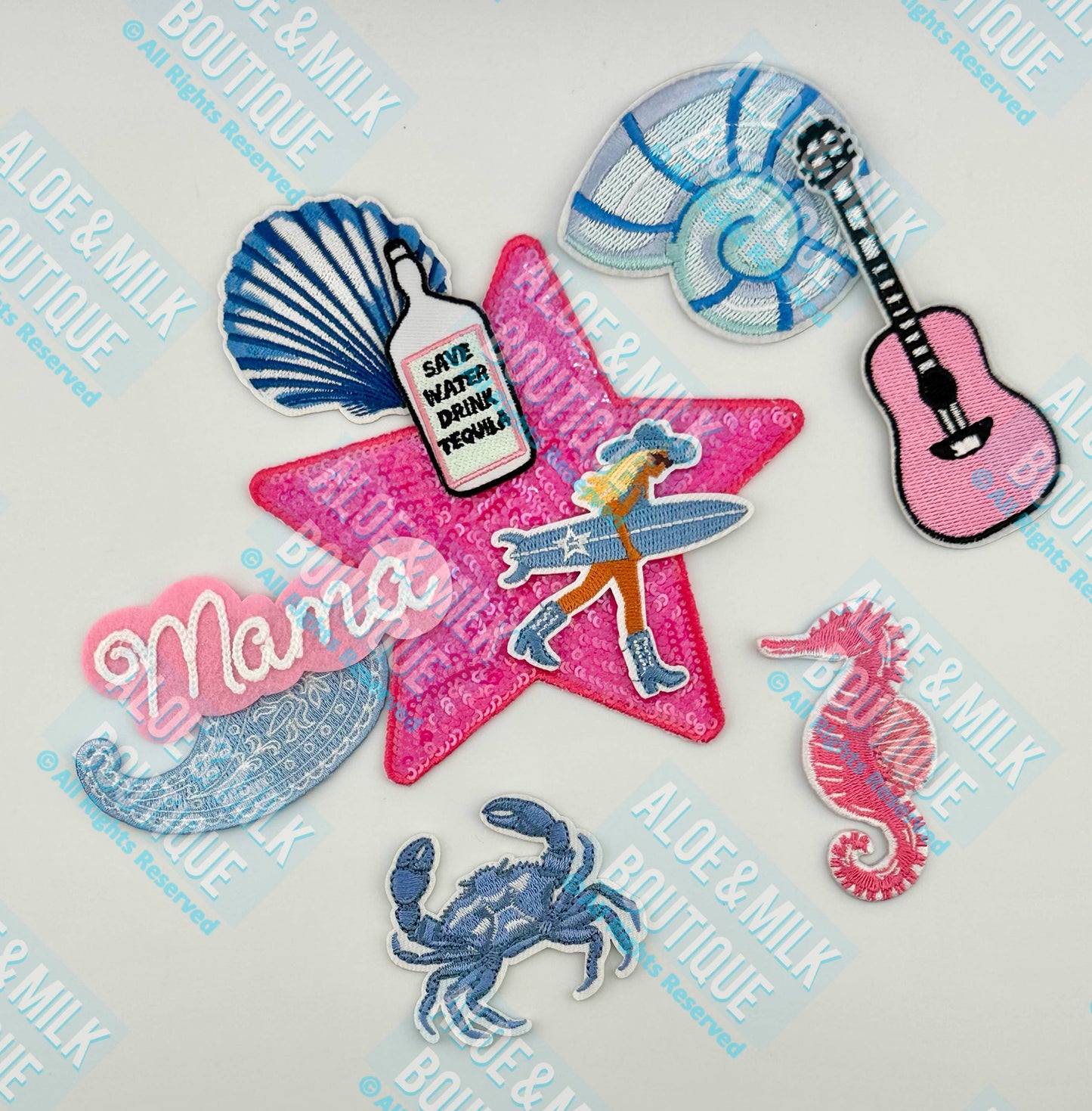 Surf Girl Patch, Coastal Cowgirl, surfing, beach patches