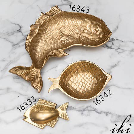 Polished & Etched Gold Aluminum Fish Tray/Soap Dish