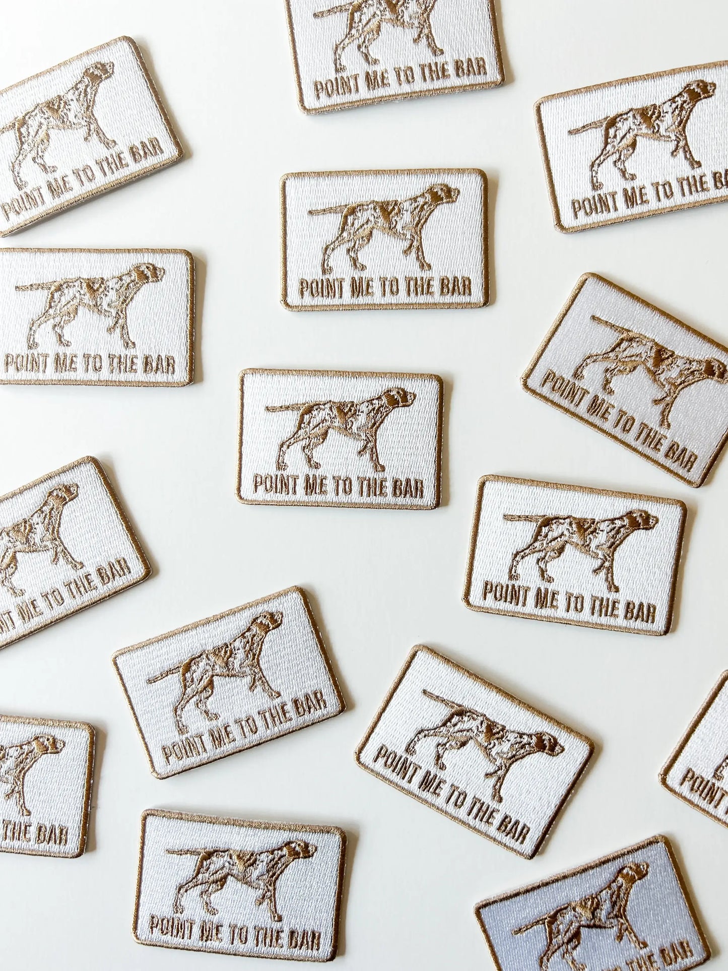 Brown & White Pointer Dog Embroidered Iron-On Patch