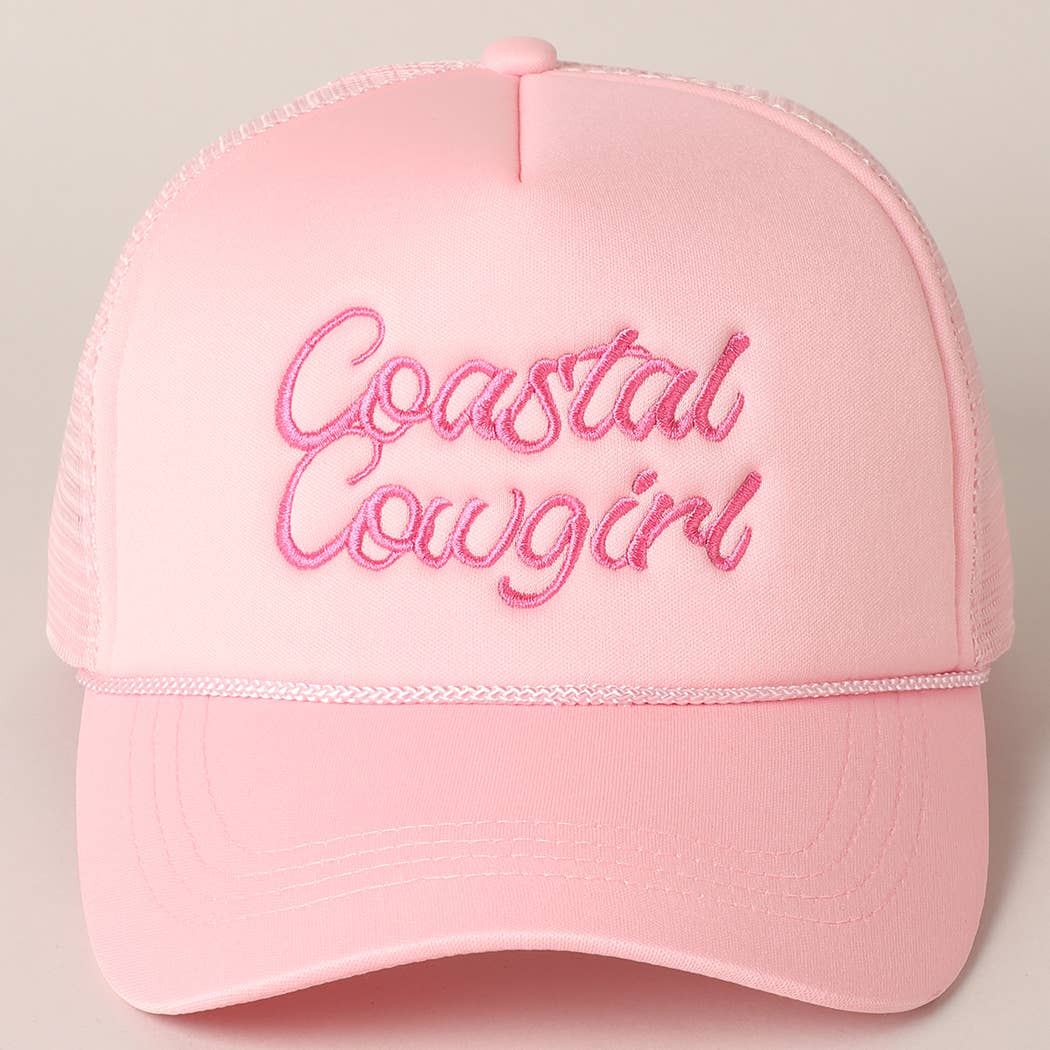 Costal Cowgirl Embroidered Mesh Back Baseball Cap