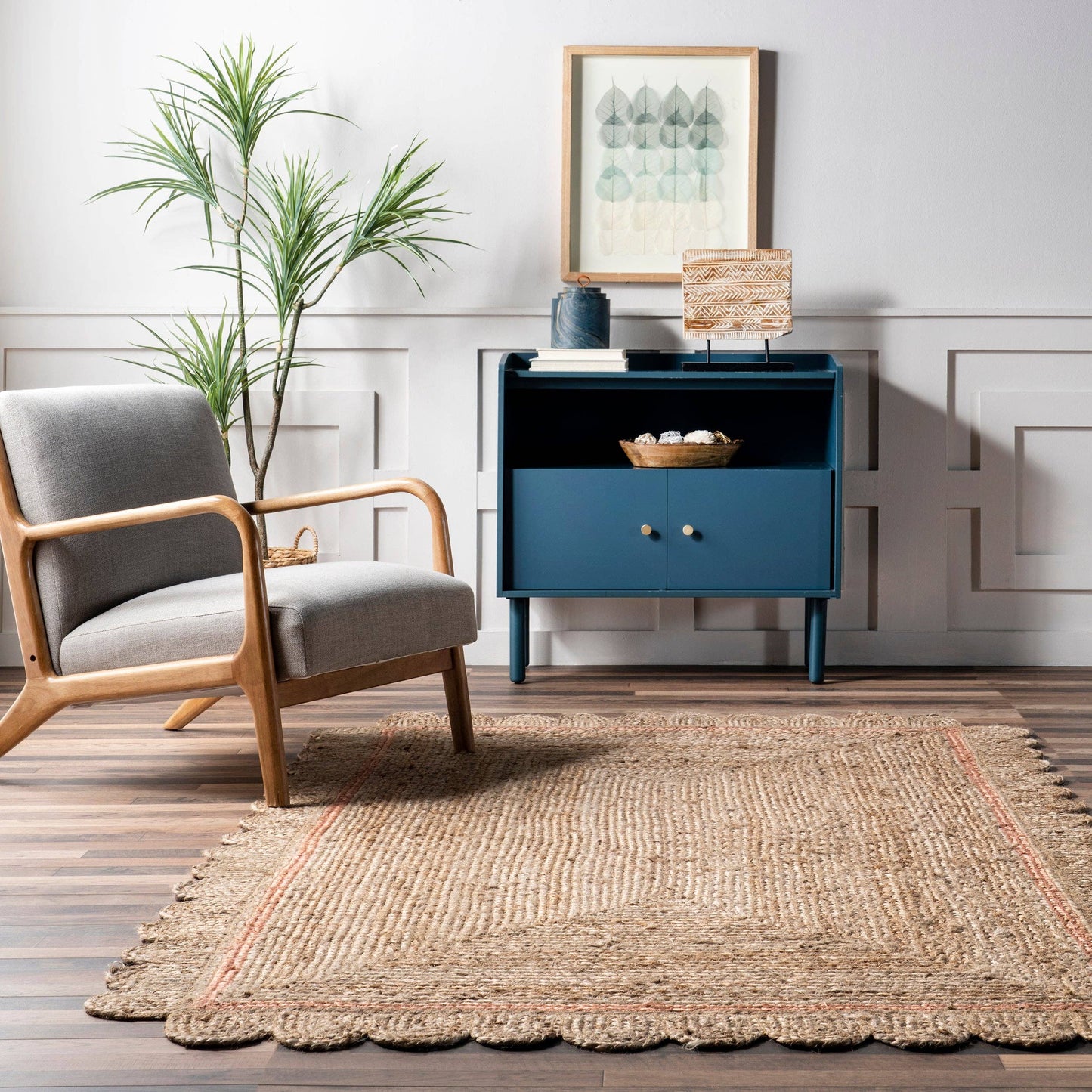 Tera Petals Braided Jute Area Rug