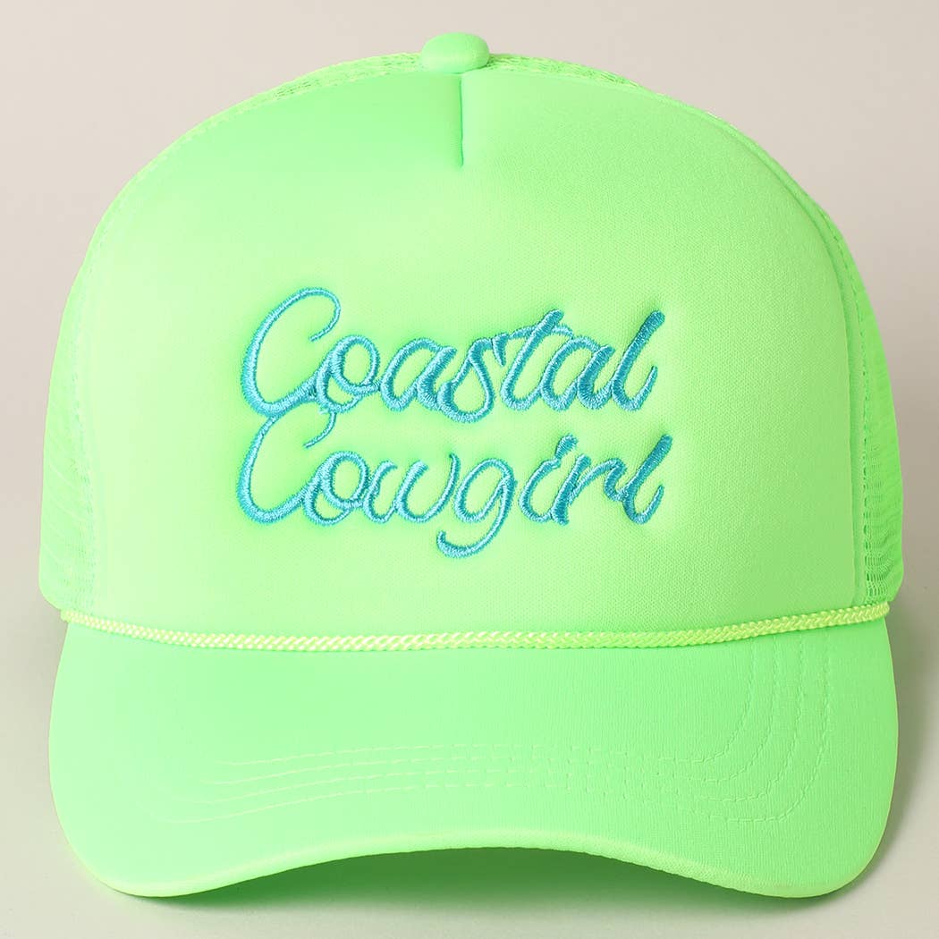 Costal Cowgirl Embroidered Mesh Back Baseball Cap
