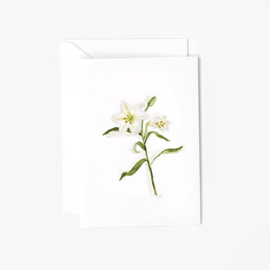Easter lily mini notecard