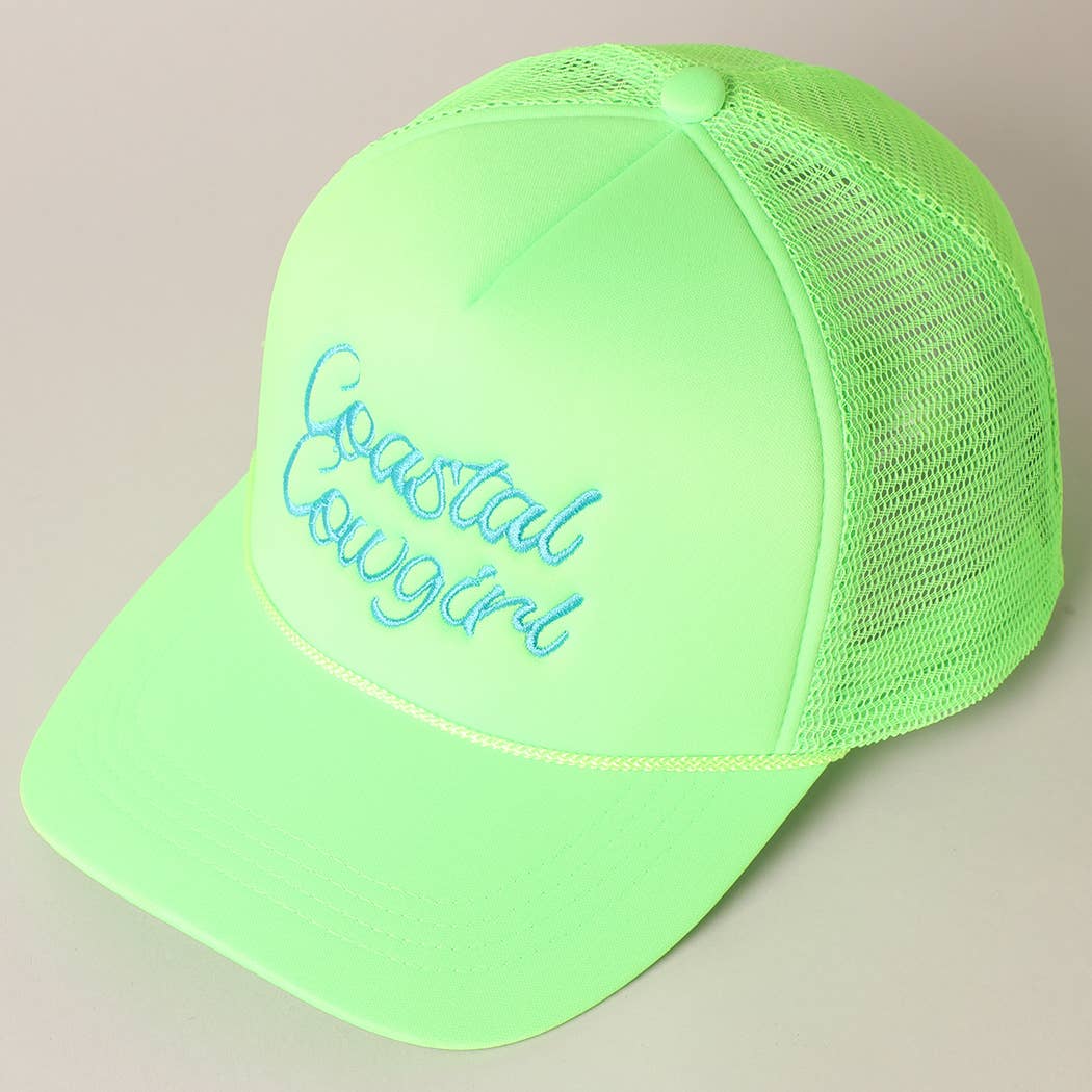 Costal Cowgirl Embroidered Mesh Back Baseball Cap