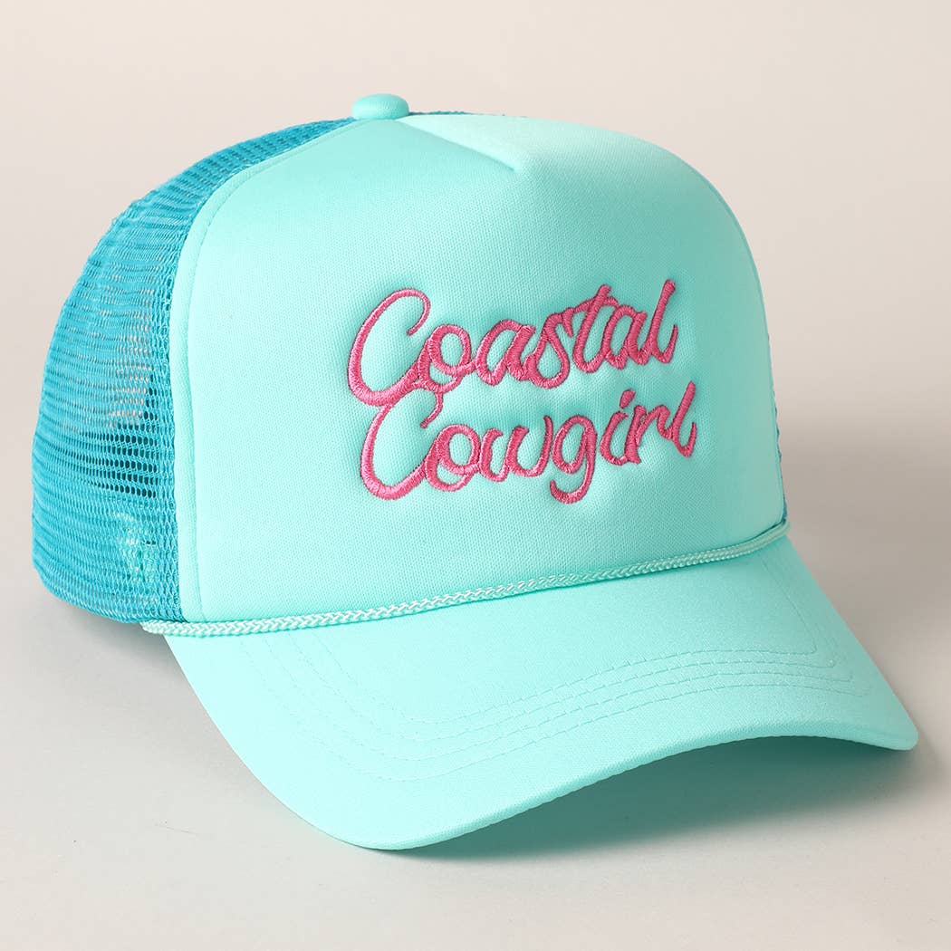Costal Cowgirl Embroidered Mesh Back Baseball Cap