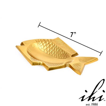 Polished & Etched Gold Aluminum Fish Tray/Soap Dish