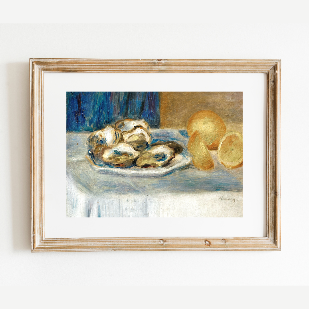 Still Life with Oysters and Lemons Antique Art Print