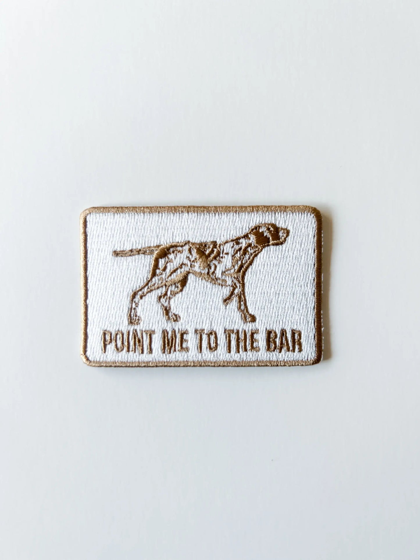 Brown & White Pointer Dog Embroidered Iron-On Patch