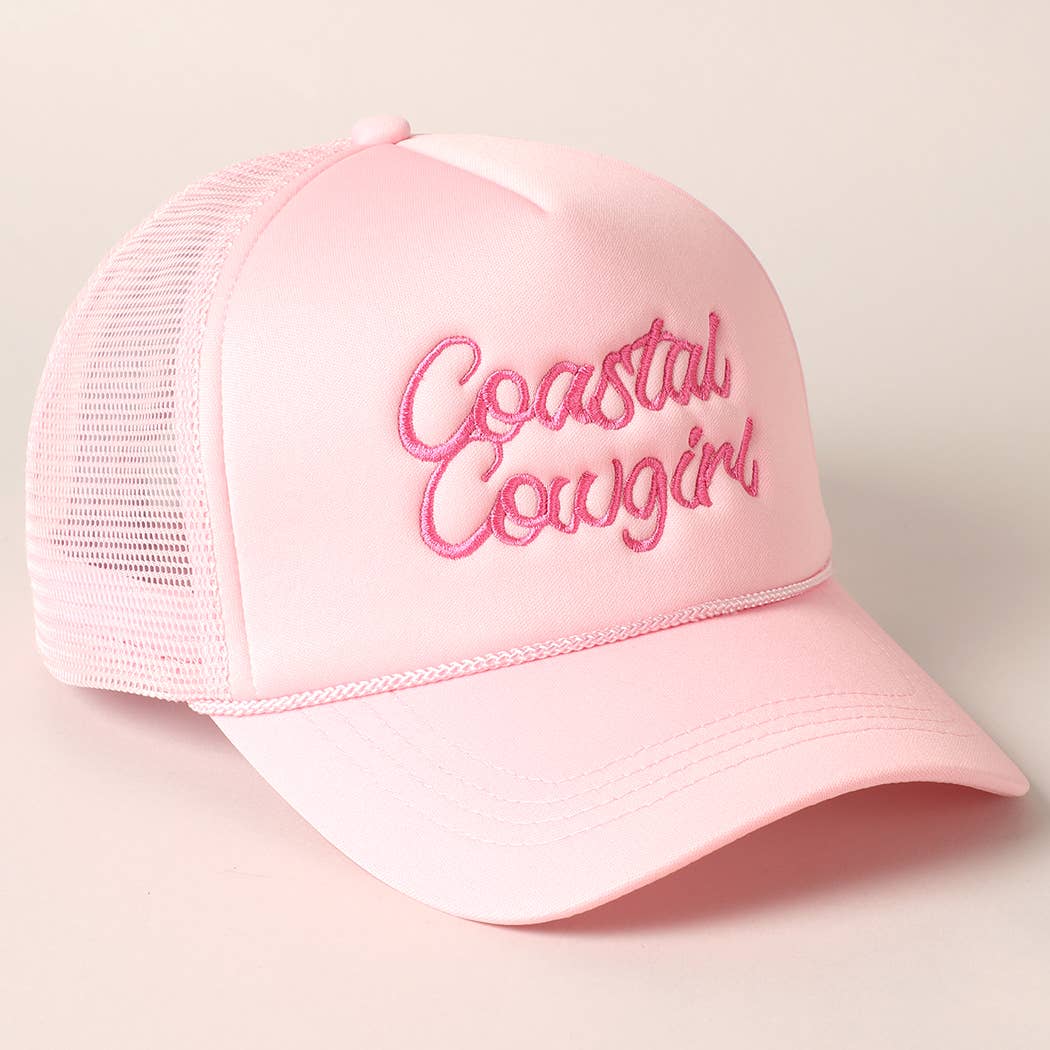 Costal Cowgirl Embroidered Mesh Back Baseball Cap
