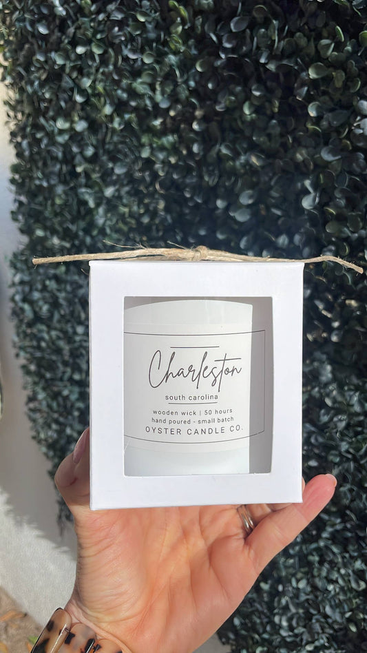 Custom - Your Location/Name Wood Wick Candles - White