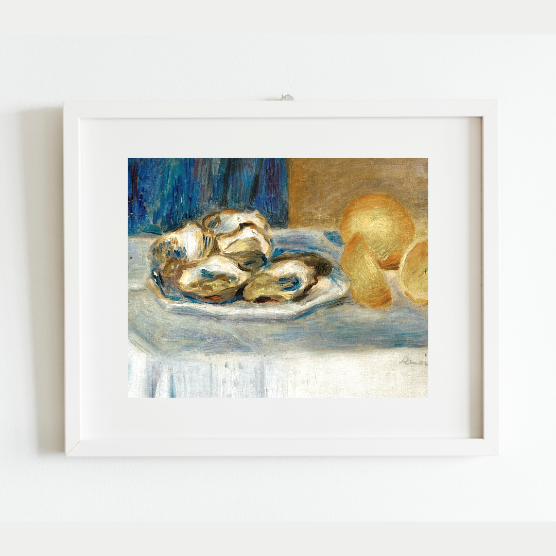 Still Life with Oysters and Lemons Antique Art Print