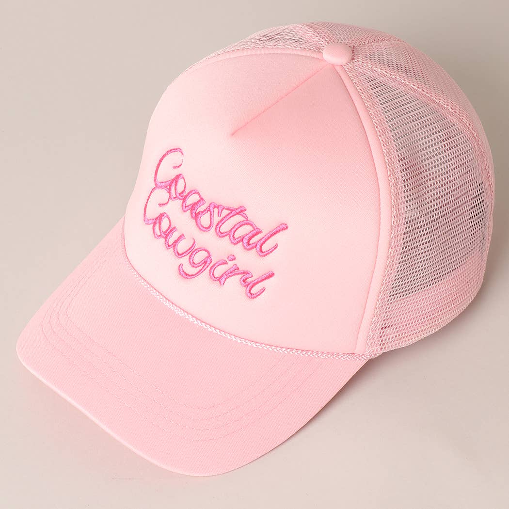Costal Cowgirl Embroidered Mesh Back Baseball Cap