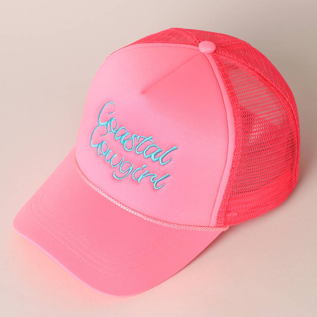 Costal Cowgirl Embroidered Mesh Back Baseball Cap