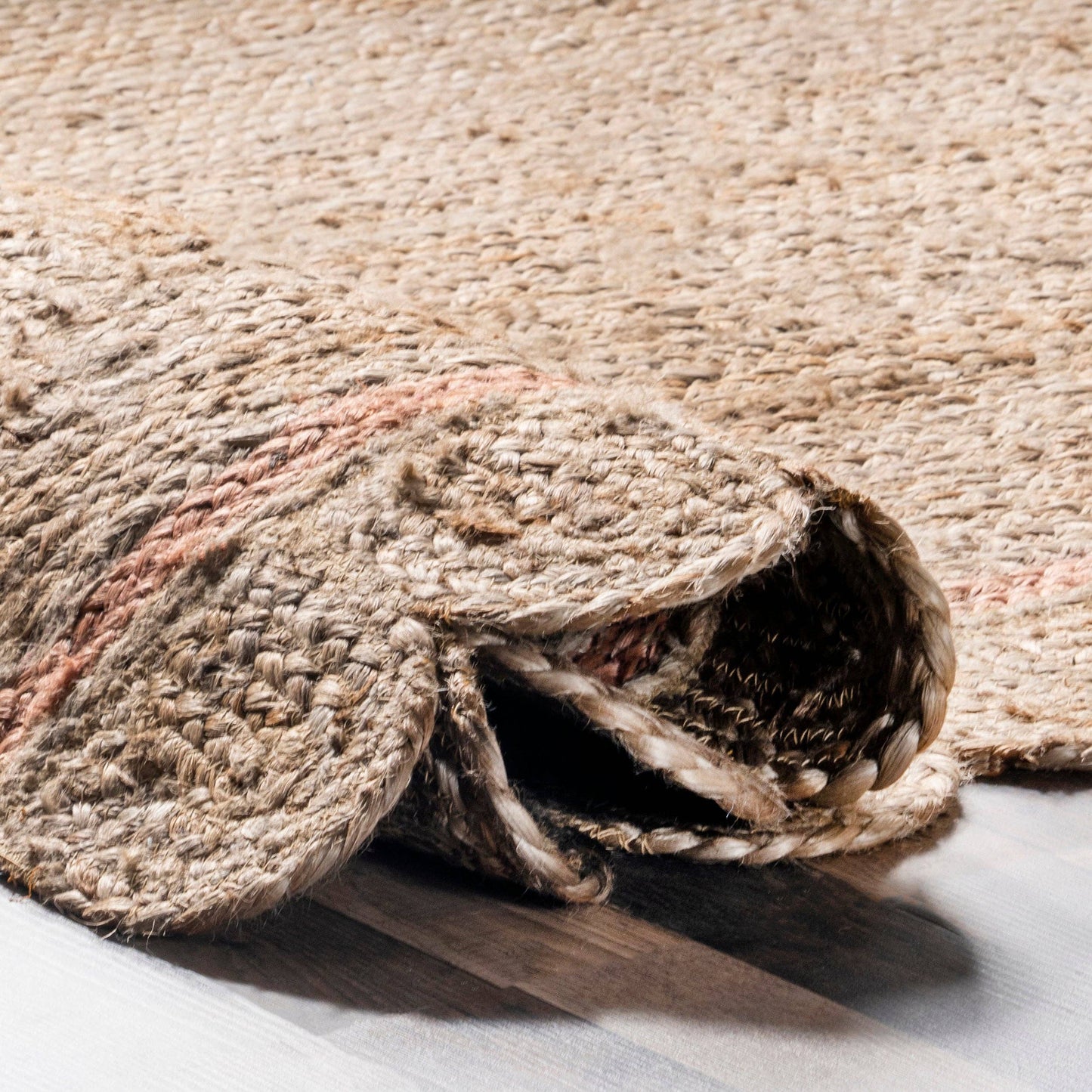 Tera Petals Braided Jute Area Rug