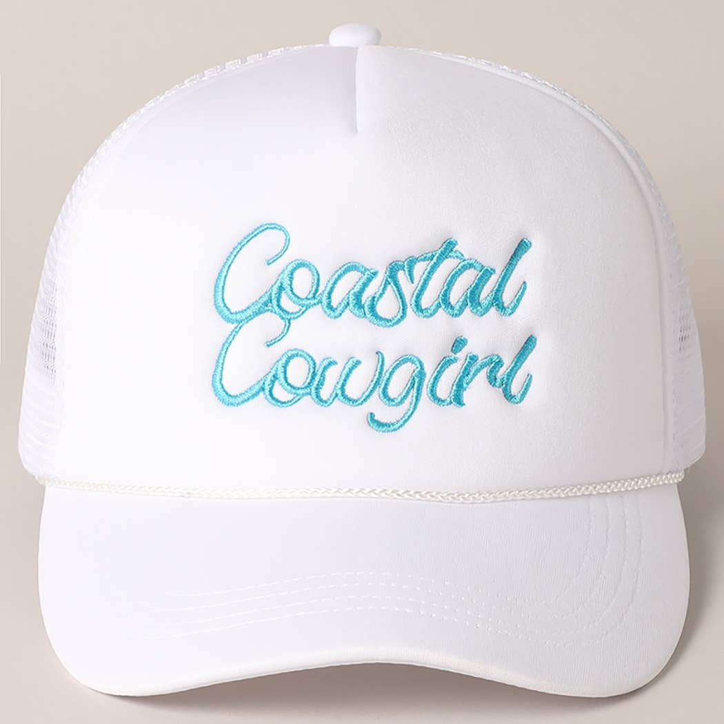 Costal Cowgirl Embroidered Mesh Back Baseball Cap