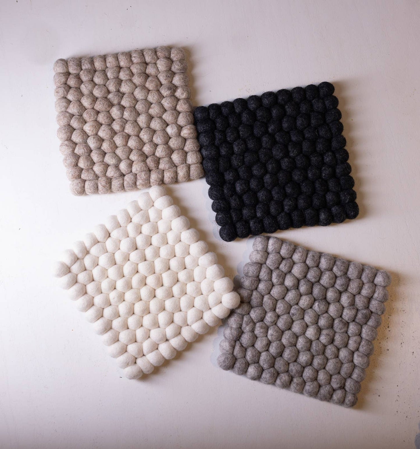 Plain Trivet Set of 3 CHAROCAL Wool