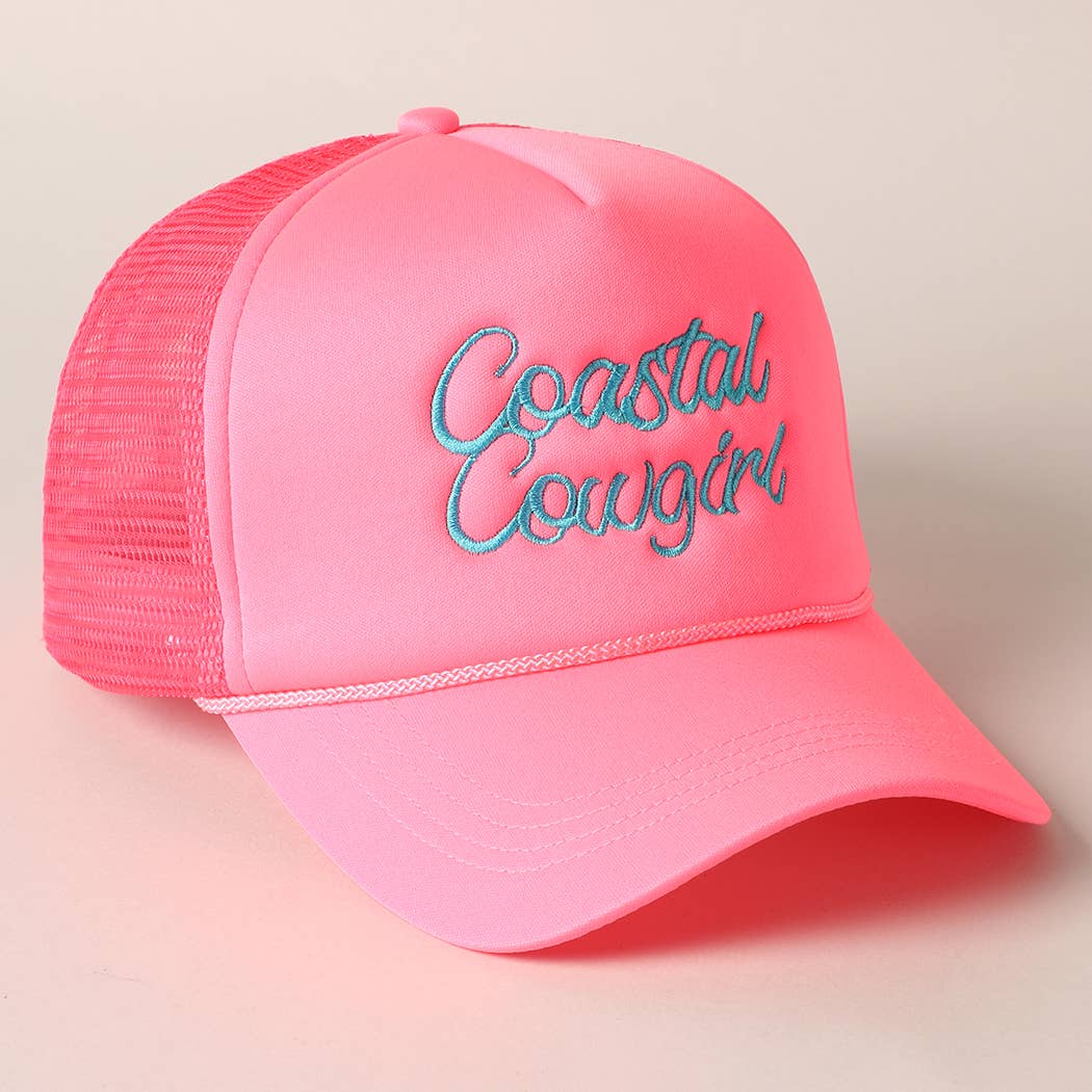 Costal Cowgirl Embroidered Mesh Back Baseball Cap