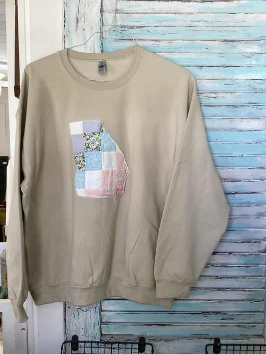 Sand GA quilted sweatshirt