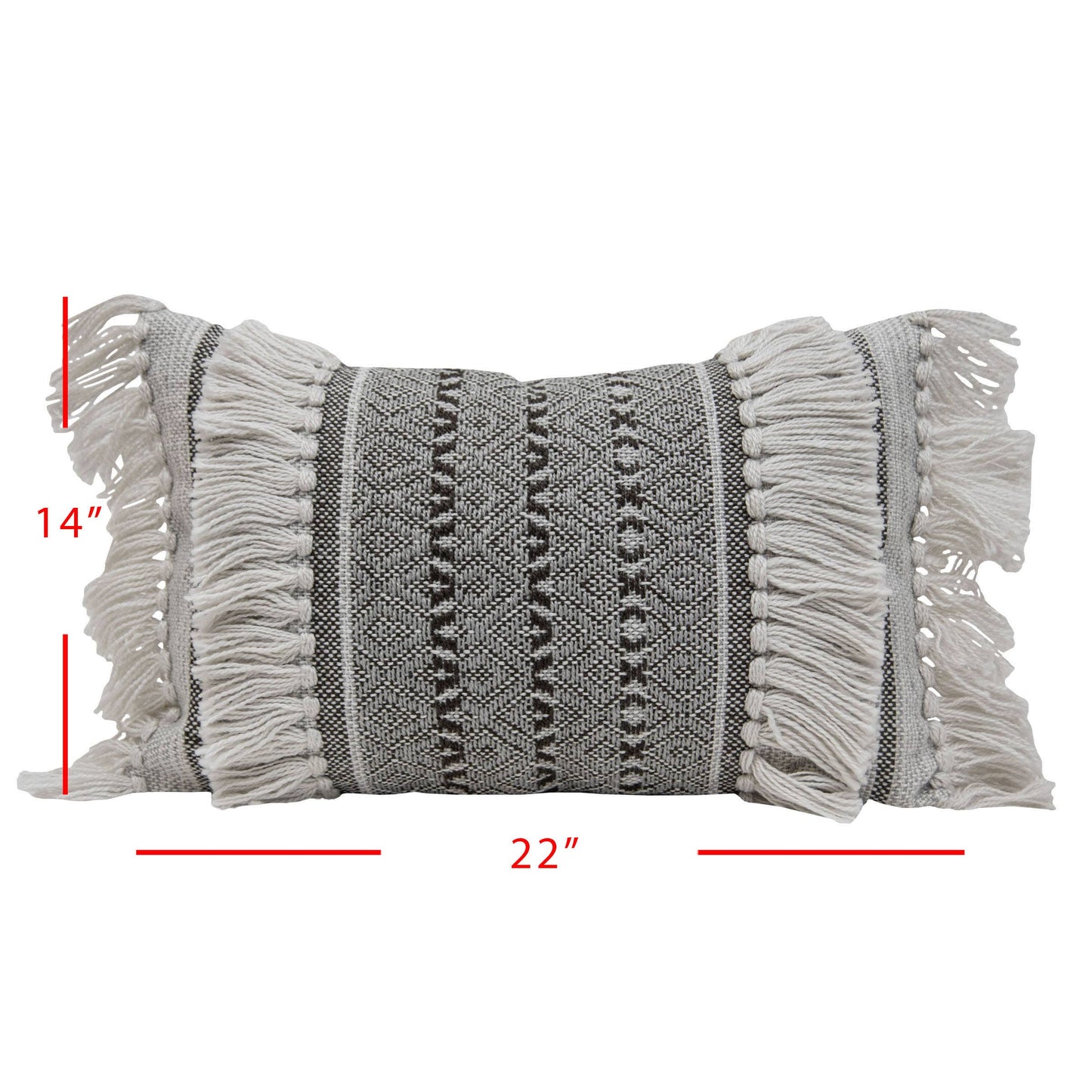 Zahara 14x22 Tasseled Polyester Outdoor Indoor Filled Pillow