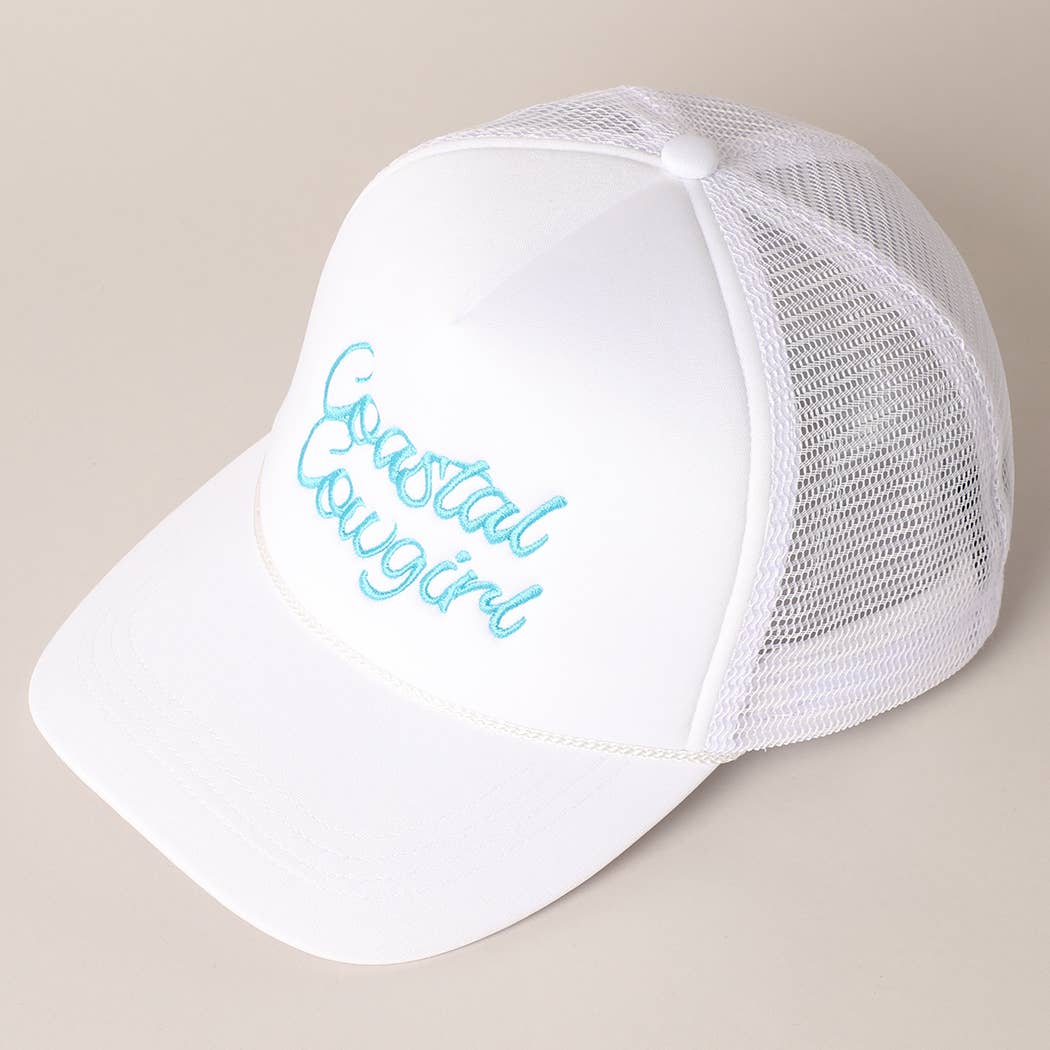 Costal Cowgirl Embroidered Mesh Back Baseball Cap