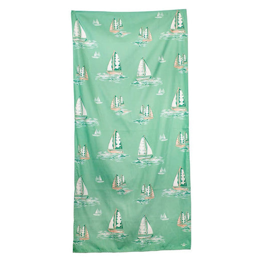 Sail Away Beach Towel   Emerald Coast/Pink   34x70