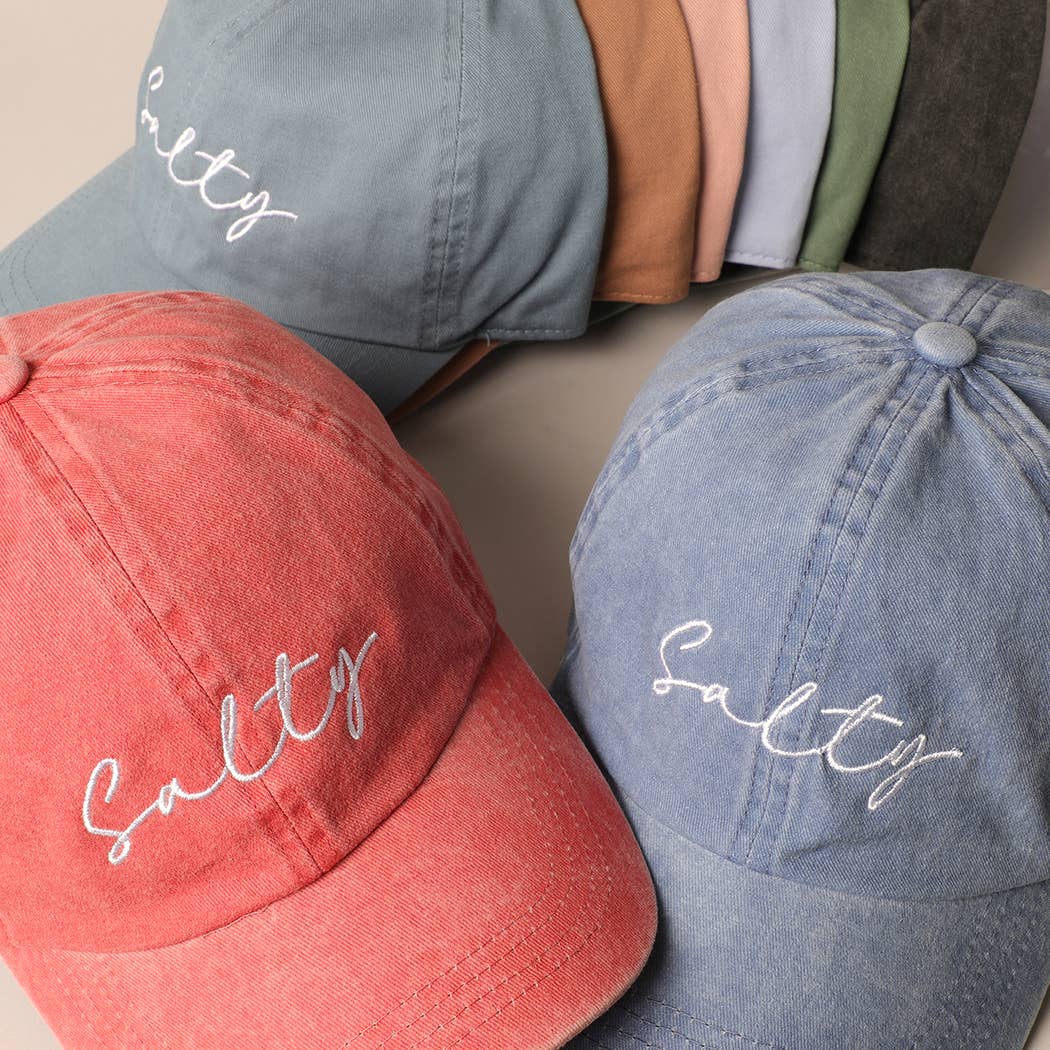 Salty Lettering Embroidery Baseball Cap