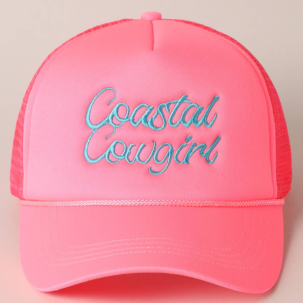 Costal Cowgirl Embroidered Mesh Back Baseball Cap