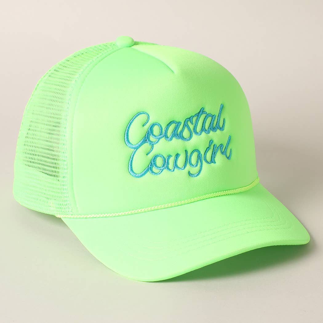 Costal Cowgirl Embroidered Mesh Back Baseball Cap