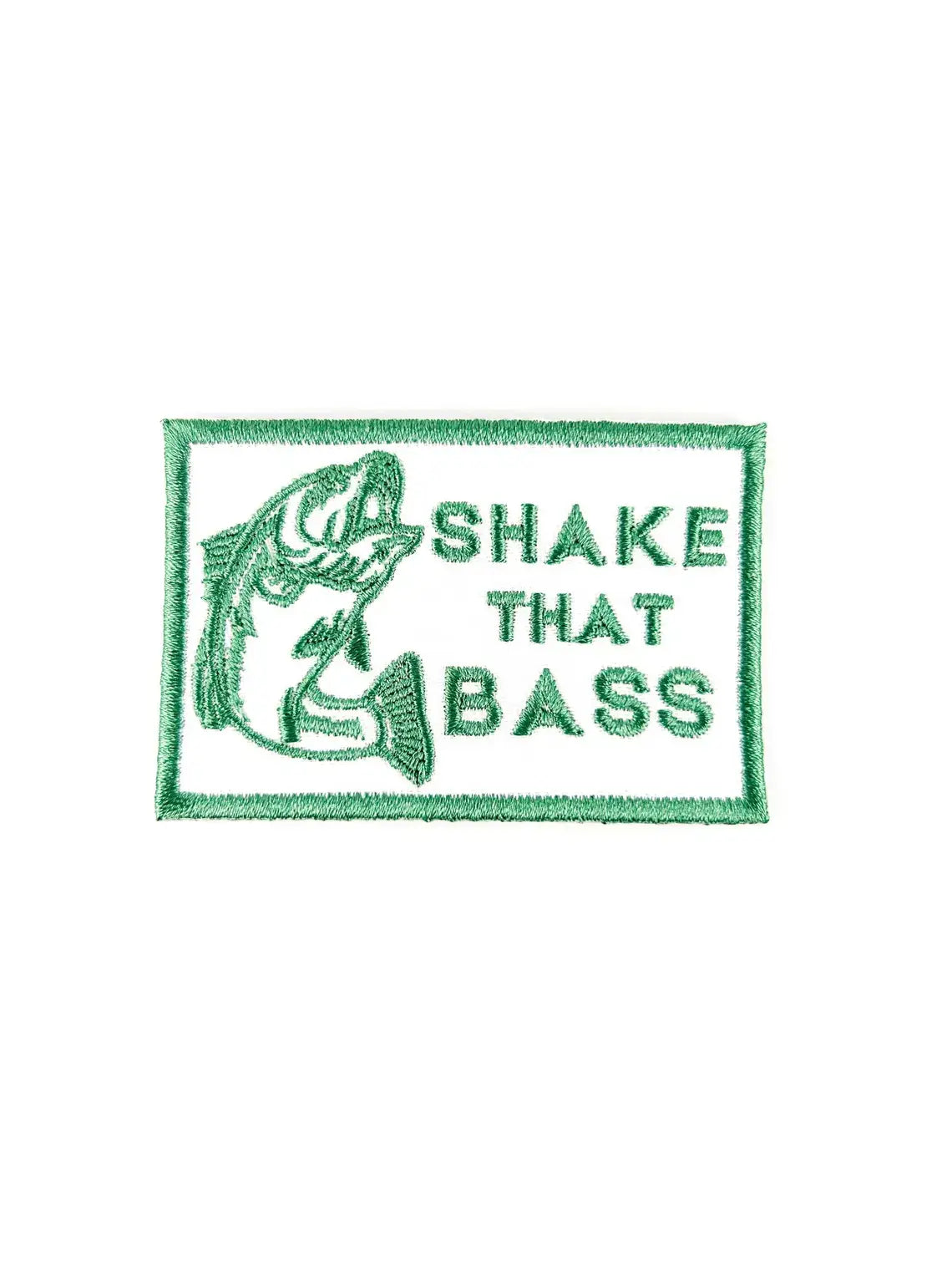 Shake That Bass Embroidered Iron-On Patch River Fishing