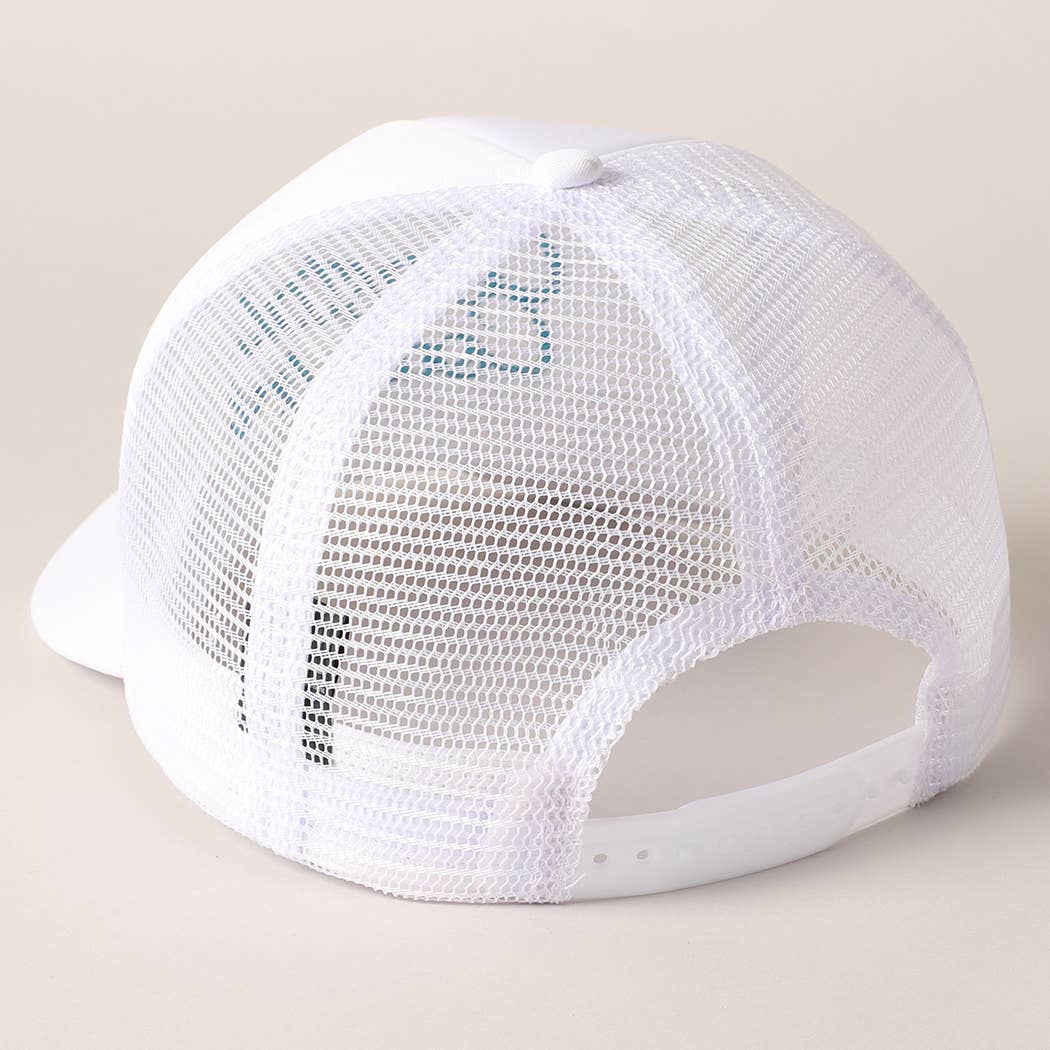 Costal Cowgirl Embroidered Mesh Back Baseball Cap