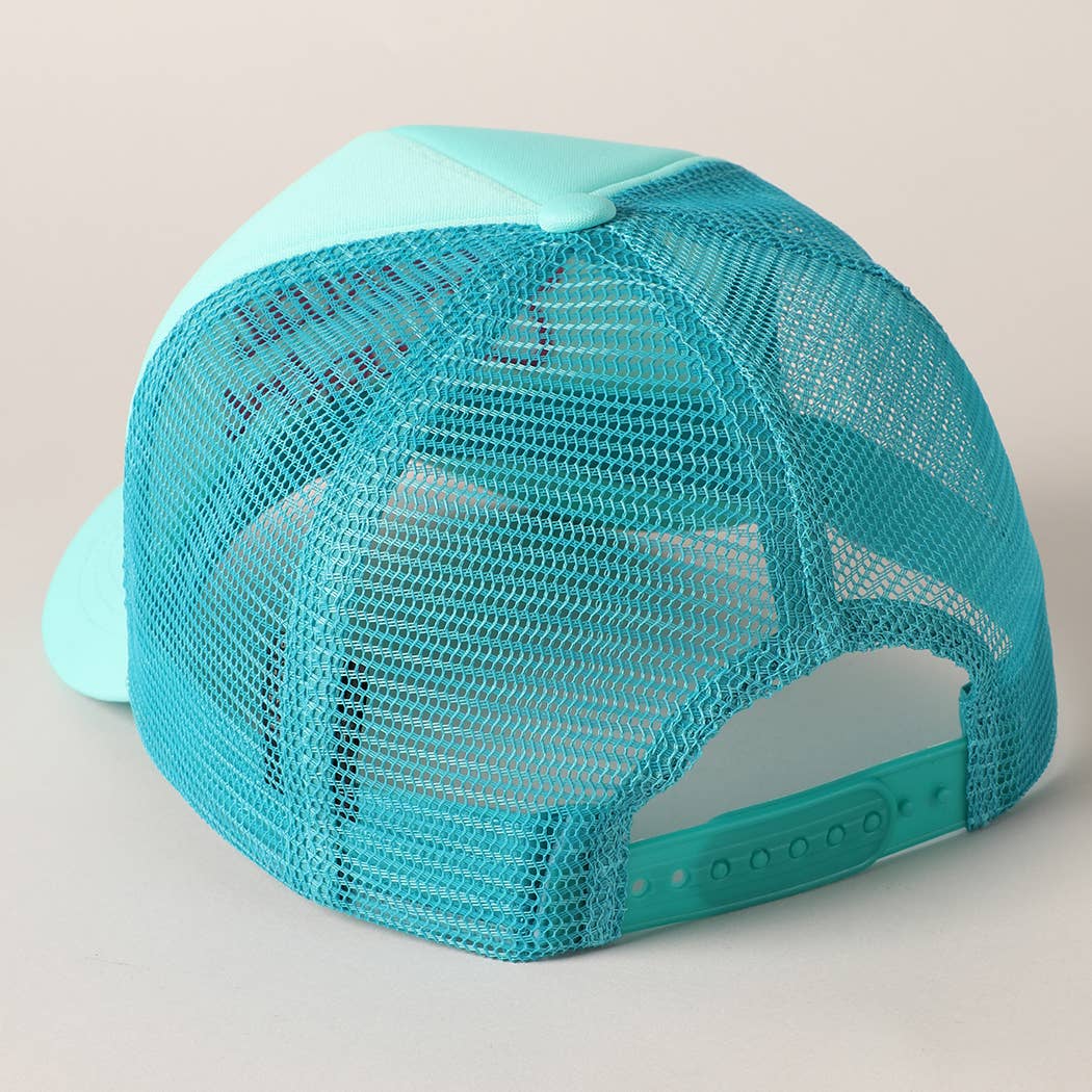 Costal Cowgirl Embroidered Mesh Back Baseball Cap