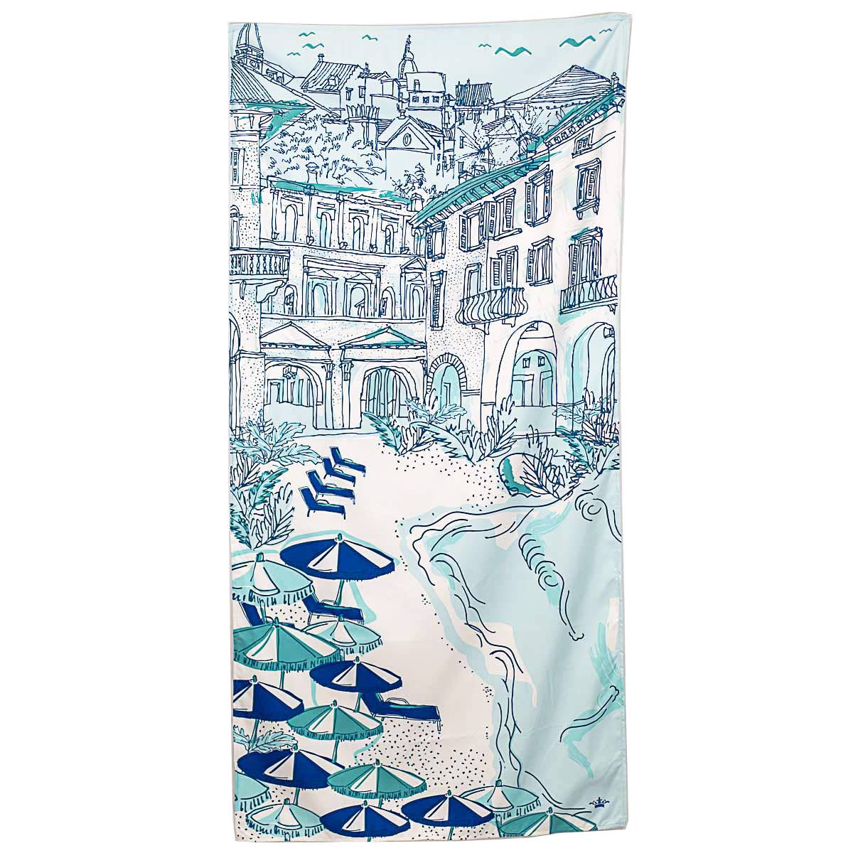 Santorini Shores Beach Towel   Aruba Blue/Royal   34x70