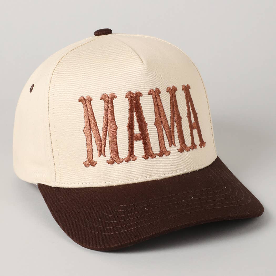MAMA Typographic Design Embroidery Baseball Cap