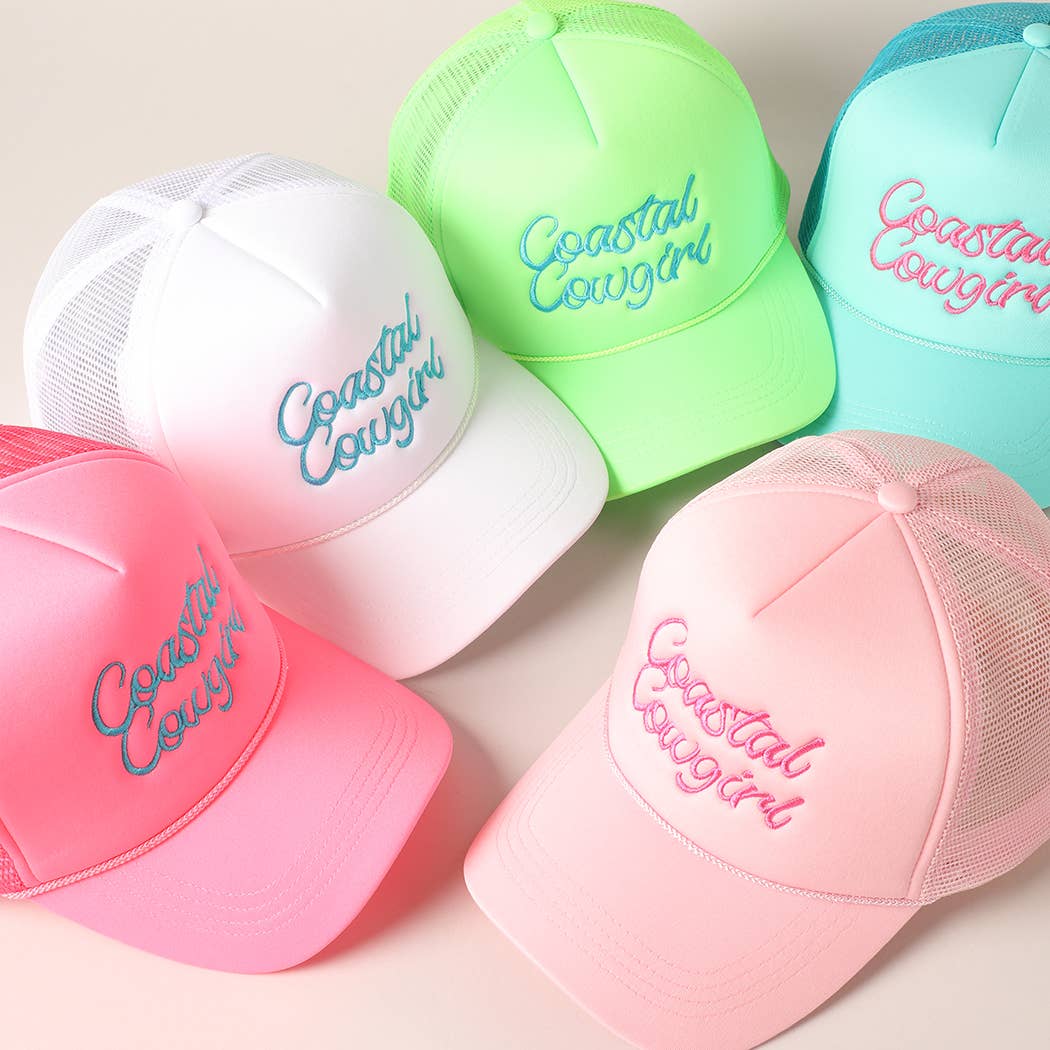 Costal Cowgirl Embroidered Mesh Back Baseball Cap