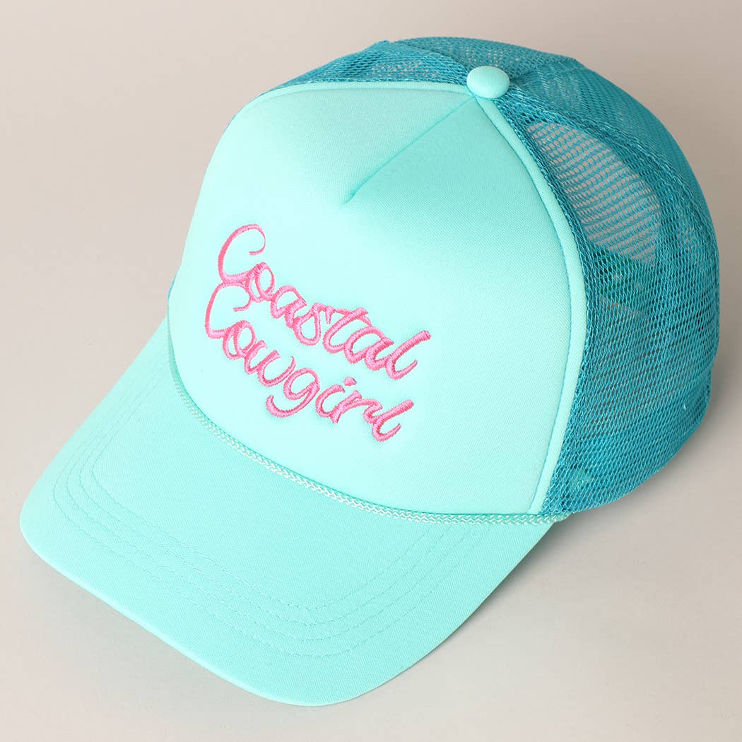Costal Cowgirl Embroidered Mesh Back Baseball Cap